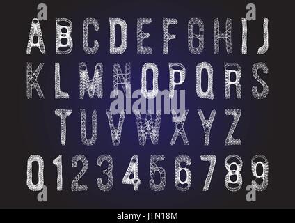 Abstract ploygon style wireframe letters Stock Vector