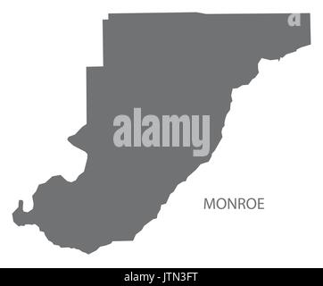 Monroe county map of Alabama USA grey illustration silhouette Stock Vector