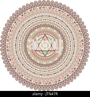 Geometrical Mandala. Vintage and traditional decorative elements. This mandala was drew really detailed way. It could be use for every kind of design Stock Vector