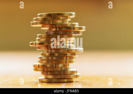 A close up of a stack euro cent Stock Photo