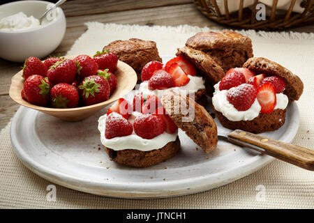 Double chocolate spelt scones Stock Photo