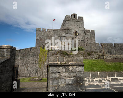 Castle Rushen, Castletown, Isle of Man, a medieval castle build for a Viking leader and then became home for Kings and Lords of Mann Stock Photo