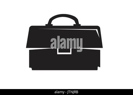 silhouette of business briefcase, icon design, isolated on white background. Stock Vector