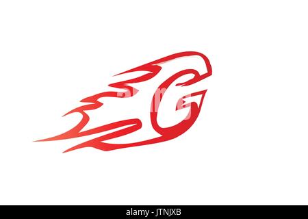 go word with flames, icon design, isolated on white background. Stock Vector