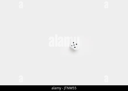 isolated white dice five Stock Photo