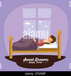 sweet dreams sleeping time concept vector illustration graphic design Stock Vector