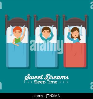 sweet dreams sleeping time concept vector illustration graphic design Stock Vector