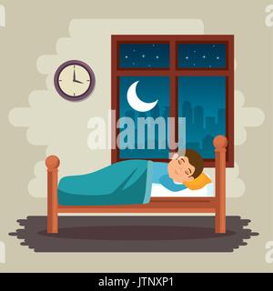 sweet dreams sleeping time concept vector illustration graphic design Stock Vector