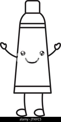 comic tooth with toothpaste kawaii character Stock Vector Image & Art ...
