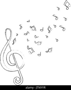 musical notes icon over white background vector illustration Stock ...