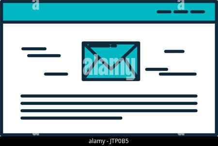 template with envelope mail isolated icon Stock Vector