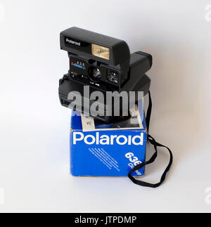 Vintage Photo camera Polaroid 636 Close Up, Made in UK Stock Photo