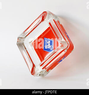 Vintage glass ashtray with AGFA photography logo, Made in Germany Stock Photo