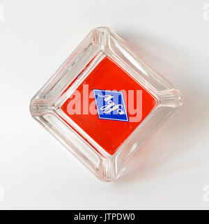 Vintage glass ashtray with AGFA photography logo, Made in Germany Stock Photo