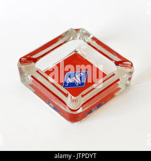 Vintage glass ashtray with AGFA photography logo, Made in Germany Stock Photo