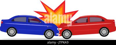 Vector illustration of a cartoon car accident Stock Vector