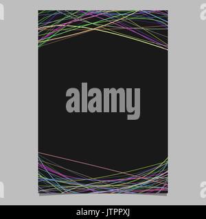 Abstract brochure template with random curves in multicolored tones at top and bottom Stock Vector