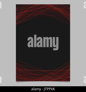 Stationery template with curved lines in dark red tones - blank vector stationery illustration on black background Stock Vector