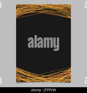 Stationery template with chaotic curves - blank vector stationery graphic design on black background Stock Vector