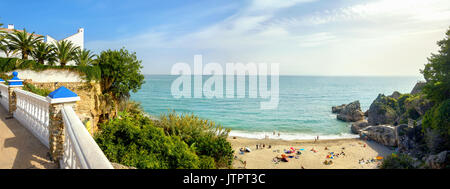 Playa Carabeillo beach in Nerja. Costa del Sol. Malaga province, Andalusia, Spain Stock Photo