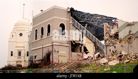 Demolition of the old Wembley Stadium (Twin Towers) Stock Photo