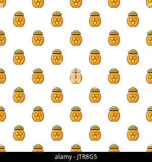 Honey pot pattern seamless Stock Vector