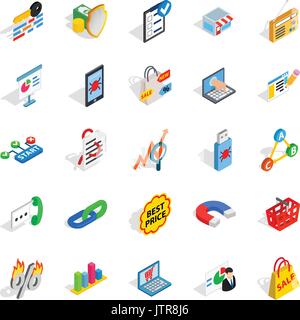 IT engineering icons set, isometric style Stock Vector