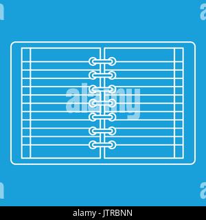 Open spiral lined notebook icon outline Stock Vector