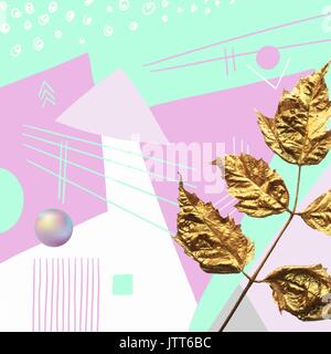 original abstract modern background with gold leaf Stock Vector