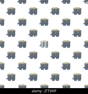 Coal trolley pattern seamless Stock Vector