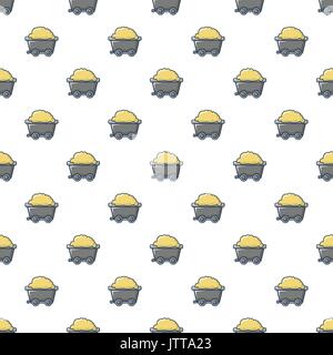 Small coal trolley pattern seamless Stock Vector
