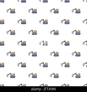Excavator pattern seamless Stock Vector