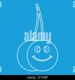 Ripe smiling cherry icon outline Stock Vector Image & Art - Alamy
