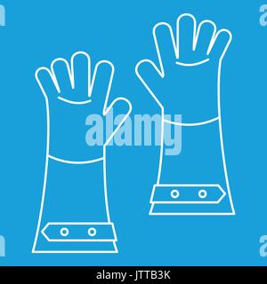 Heat resistant gloves for welding icon outline Stock Vector