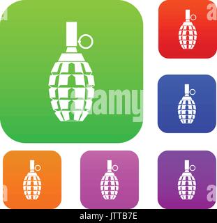 Grenade set collection Stock Vector