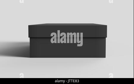 Download Flat black box mockup, blank box template isolated on grey ...