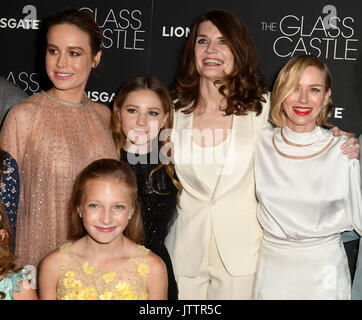 New York, NY, USA. 09th Aug, 2017. Brie Larson, Jeannette Walls, Naomi Watts, Max Greenfield and cast members attends 'The Glass Castle' New York Screening at SVA Theatre on August 9, 2017 in New York City. Credit: John Palmer/Media Punch/Alamy Live News Stock Photo