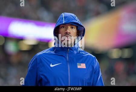 London, UK. 10th August, 2017. CHRISTIAN TAYLOR of USA during the Triple Jump in which he wins Gold during the IAAF World Athletics Championships 2017 - Day 7 at the Olympic Park, London, England on 10 August 2017. Photo by Andy Rowland. Credit: Andrew Rowland/Alamy Live News Stock Photo