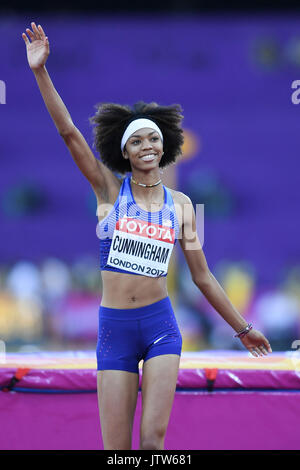 London, UK.  10 August 2017. Vashti Cunningham (USA) in the women's high jump qualification at the London Stadium, on day seven of The IAAF World Championships London 2017.  Credit: Stephen Chung / Alamy Live News Stock Photo