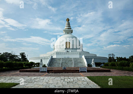 World Peace Pagoda built by Japan, Lumbini, Nepal Stock Photo