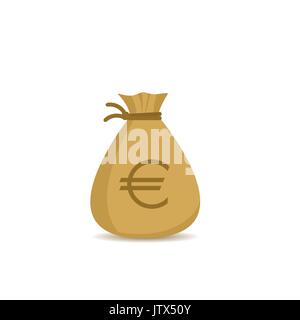 Money bag with euro sign Stock Vector