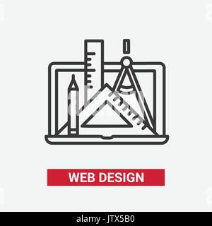Web Design - modern vector line design icon. Stock Vector