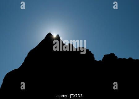 Climbing team on the summit of Mnich, Tatra mountains, Poland. Stock Photo