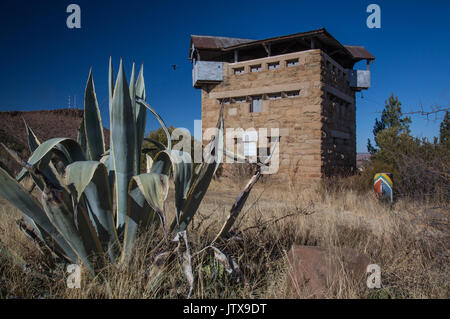 One of two masonry blockhouses at Burgersdorp built by the British Army Royal Engineers during the Anglo-Boer War (1899-1902) - now called the South A Stock Photo