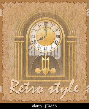 retro style poster old clock stock vector illustration Stock Vector