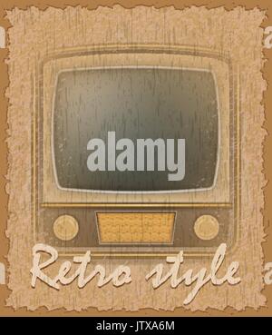 retro style poster old tv stock vector illustration Stock Vector