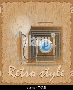 retro style poster old camera photo stock vector illustration Stock Vector