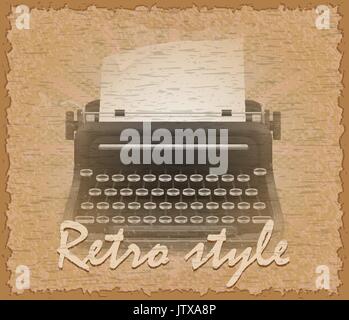 retro style poster old typewriter stock vector illustration Stock Vector