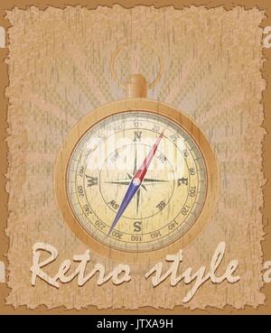 retro style poster old compass stock vector illustration Stock Vector