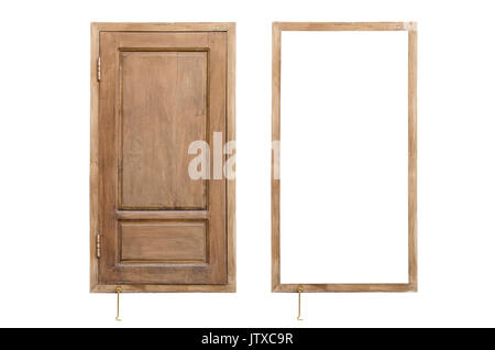 Classic window frame isolated on white background Stock Photo - Alamy